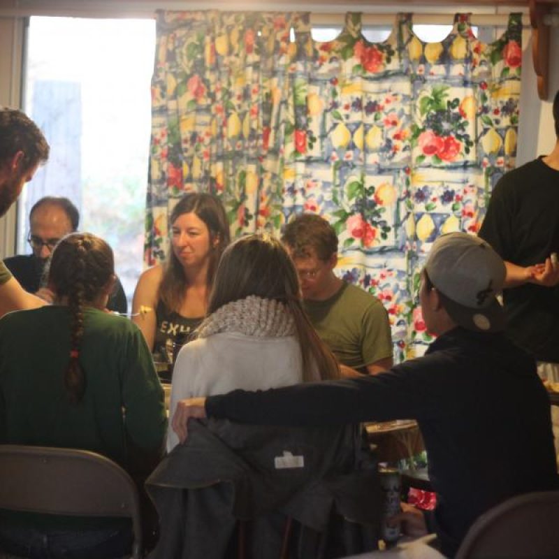 Glass Lab members around the table on their Winter Retreat