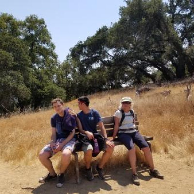 some glass lab members during a hike