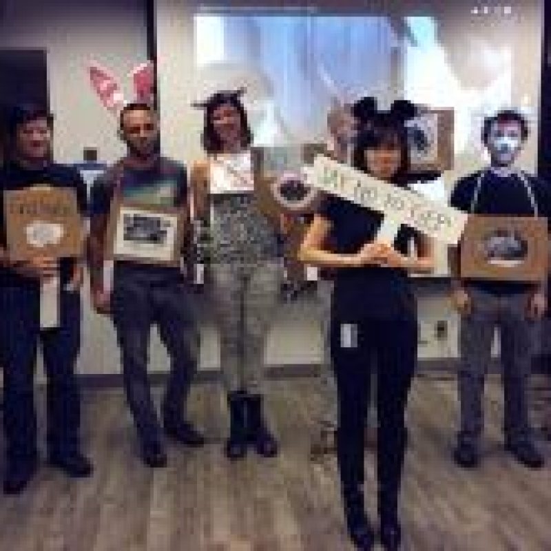 lab members dressing up as antibodies for halloween